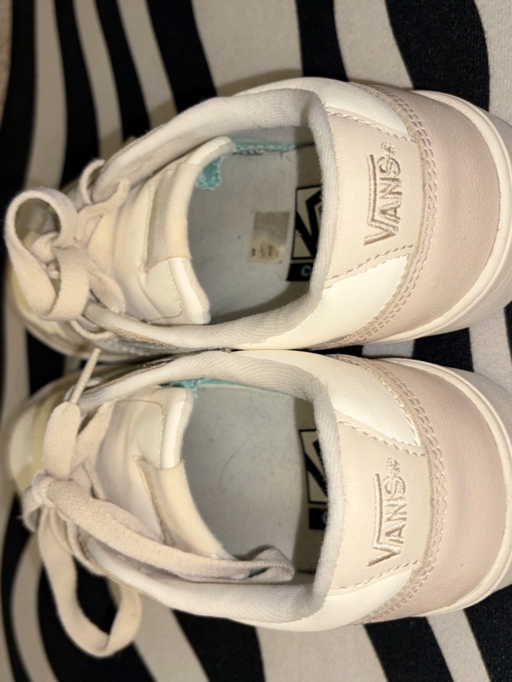 Vans Women’s Low-Top Cream and White Lace-Up Sneakers - Picture 6 of 8